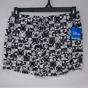 Disney Mickey Mouse Checkered‎ Elastic Waist Pajama Shorts